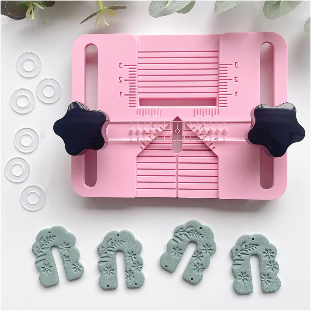 

Polymer Clay Earring Drill Guide Tool Precision Hole Alignment Jewelry Making Kit with Non-Slip Grip for Clay Earrings DIY Craft