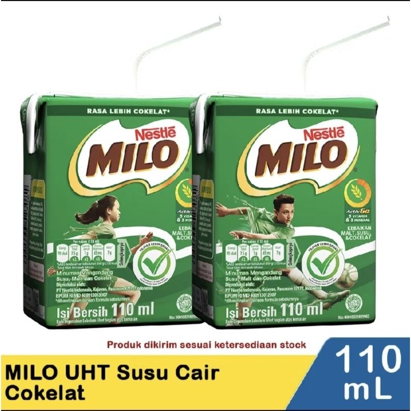 

MILO UHT SUSU CAIR 110 ML/MILO ACTIVE GO