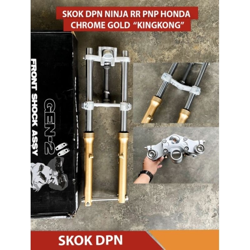 SKOK DEPAN NINJA GORILLA GEN 2 SKOK NINJA KINGKONG PNP HONDA CB GL MEGAPRO TIGER AS CROME BUTTOM GOL
