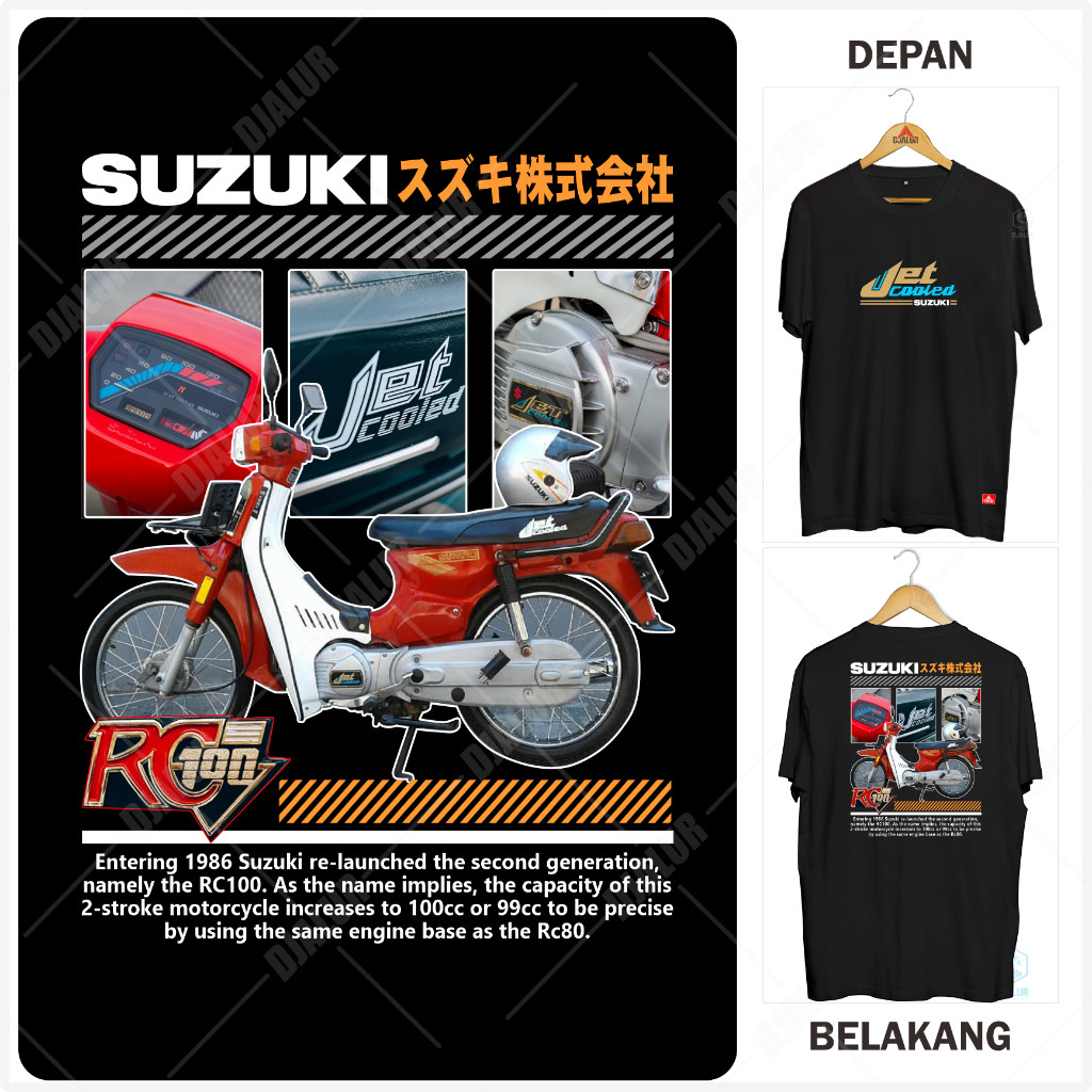 Kaos RC 100 Suzuki Motor Indonesia Kaos Distro Premium Mekanik Cotton Combed 30s