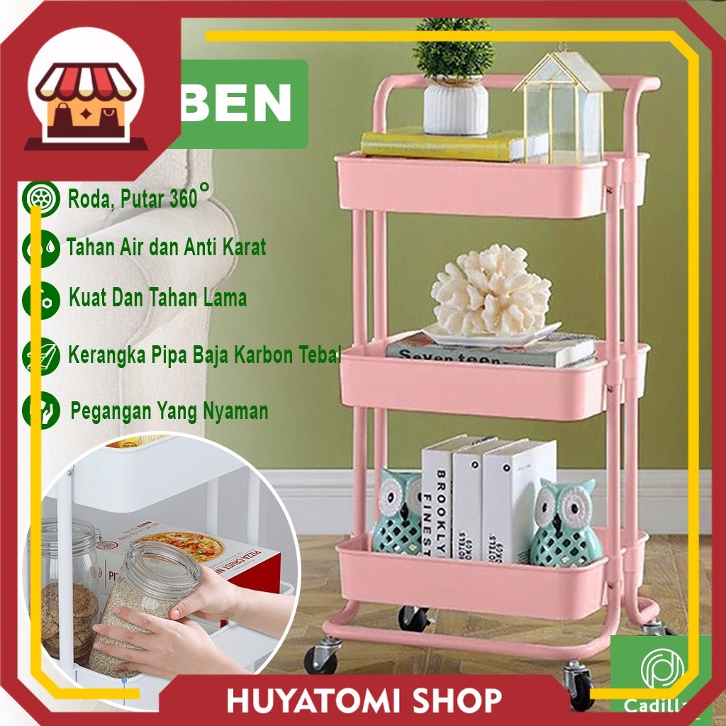 Sale Cadillac Harben Troli Salon Rak Penyimpanan Dapur Susun Serbaguna CDLC0001