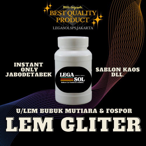 

Lem Gliter, Lem Bubuk Mutiara/ Metalik Lem Fospor (u/sablon kaos Dll).