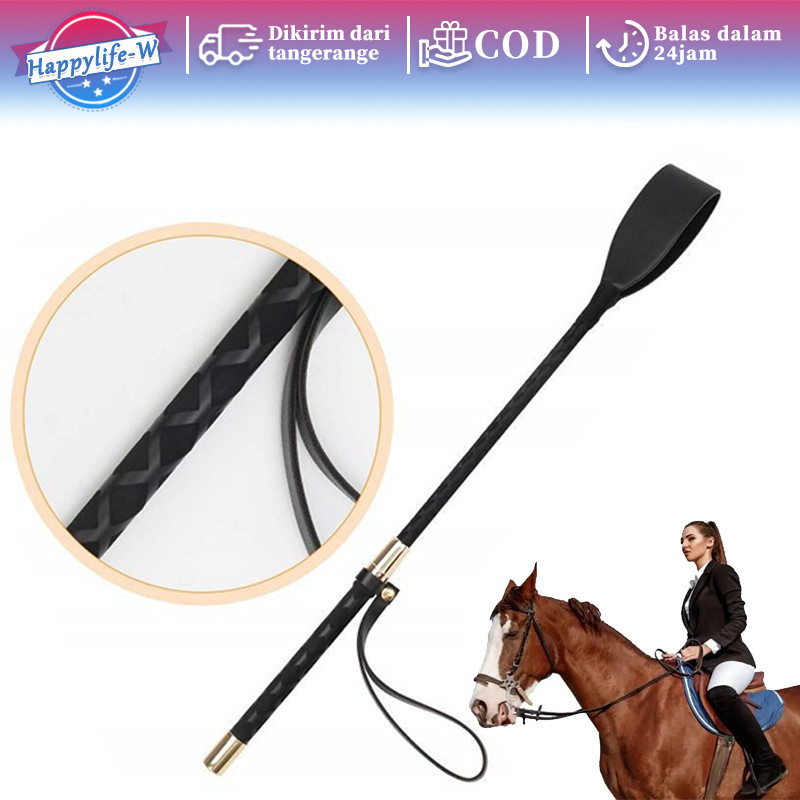 Cambuk Berkuda Pu Leather Leather Whip 60cm Cambuk Kuda Lumping  Training Pecut Kuda Tunggang