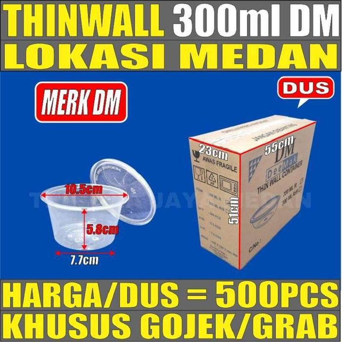 Thinwall DM 300ml Per Dus Bulat Rata Mangkok Salad Buah Medan