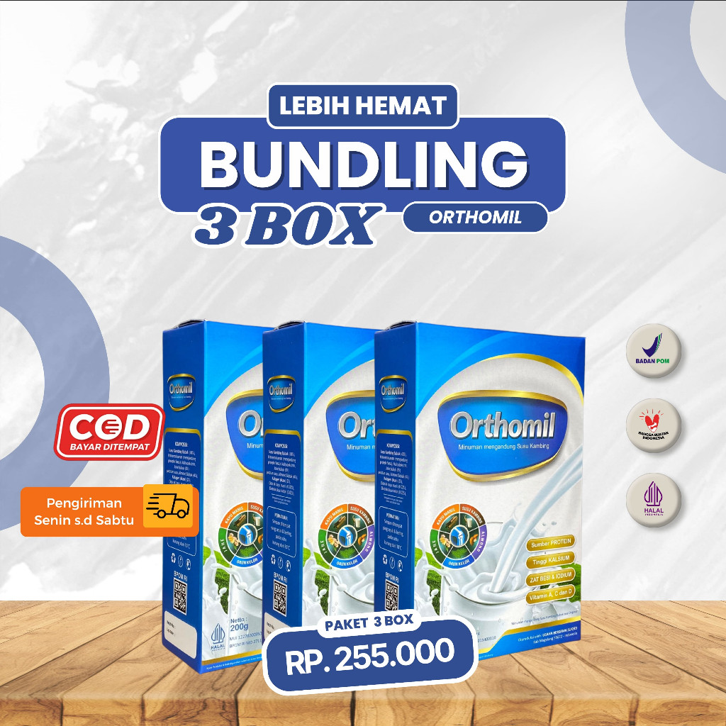 

(PAKET HEMAT) 3 Susu Orthomil Suplemen untuk Tulang dan Sendi