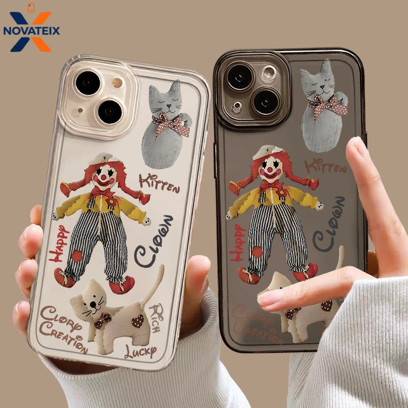 Casing IPhone Boneka boneka badut Transparan Soft Case Fashion Cocok untuk iPhone 11 12 13 14 15 16 