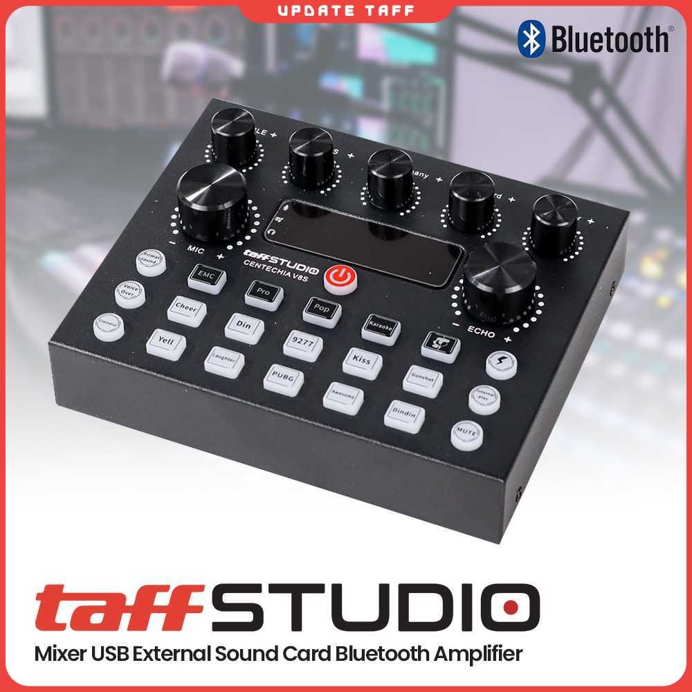 TaffSTUDIO Mixer USB External Sound Card Bluetooth Amplifier - V8S