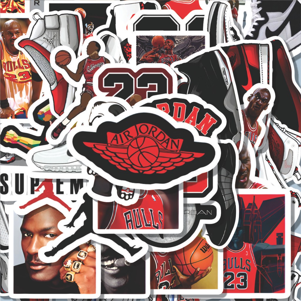 

100PCS Lucu Stiker Michael Jordan Stiker Aesthetic Stiker Anti Air Stikers Berperekat Waterproof sticker decal buat Motor Helm Buku Journal Koper Casing HP Laptop Botol Minum Hadiah anak
