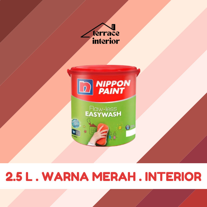 Cat Tembok Nippon Paint Flawless Easywash Interior Warna Merah 2.5 Liter