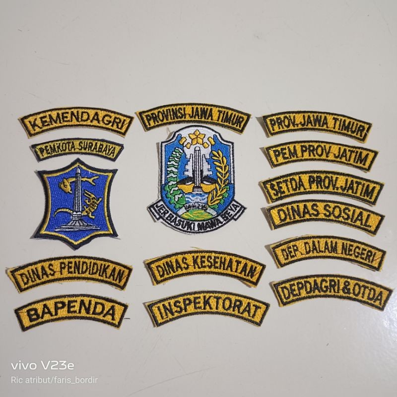 badge provinsi jawa timur logo bordir pns bordir emblem provinsi jawa timur logo bordir pemkot surab