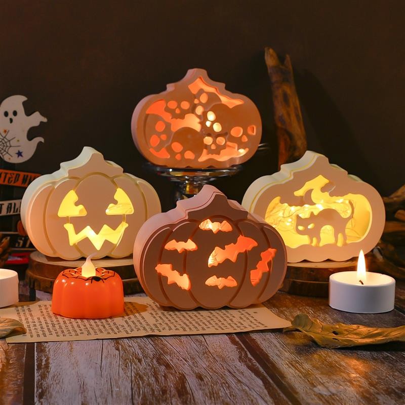 

Halloween Hollowed-out Pumpkin Ambient Light Silicone Mold DIY Pumpkin Plaster Epoxy Resin Soap Wax Making Molds Home Ornaments