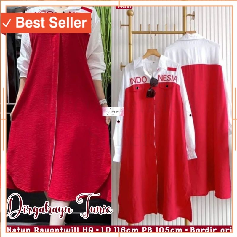 Baju Jalan Sehat Senam 17an  Agustusan / Spesial Kemerdekaan Indonesia • Merah Putih • Baju Merah Pu