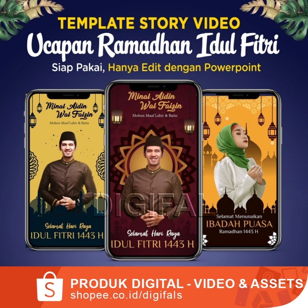 Template PPT Islami, Lebaran, Idul Adha, Idul Fitri/Ramadhan, dan Lainnya Video Kekinian Premuim - F