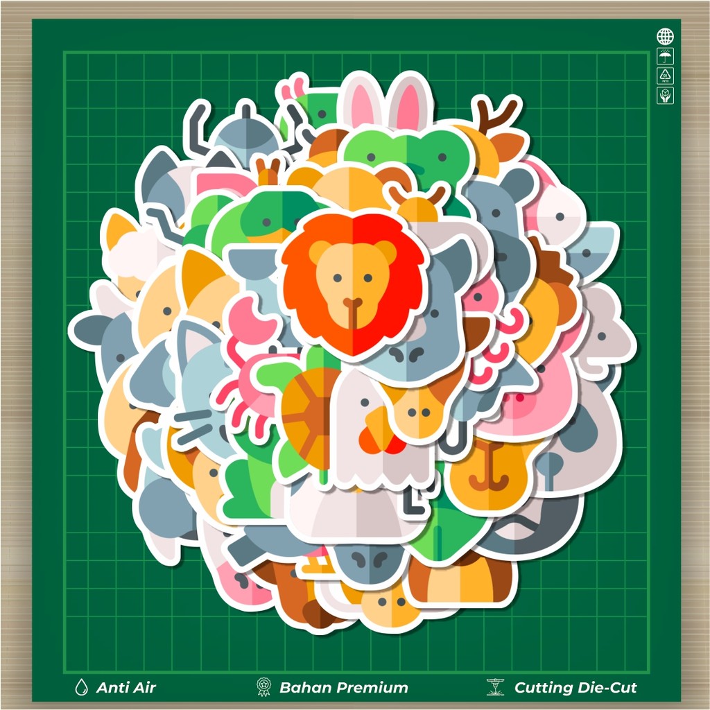 

HOT 50 PCS STIKER Stiker Animal Icon Pack Version [Versi Paket Ikon Hewan] Stiker Fashion Cars Decal Dingin Kartu Album Custom Vinyl Anti Air- Sticker Aesthetic Buku Journal Koper Casing HP Tablet Laptop Helm Motor Botol Minum