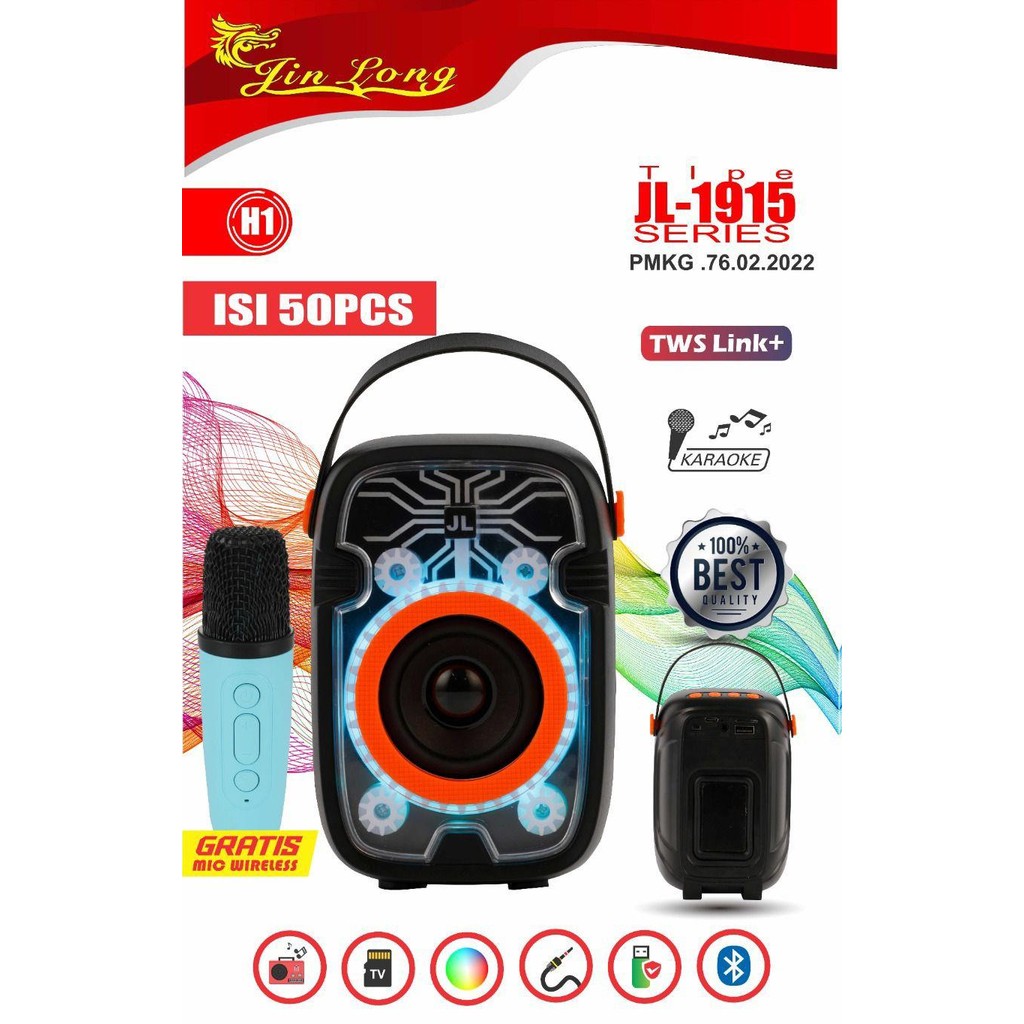 SPEAKER JINLONG JL 1915 H1 | Speaker Mini 1500mAh Jinlong 1915 H1