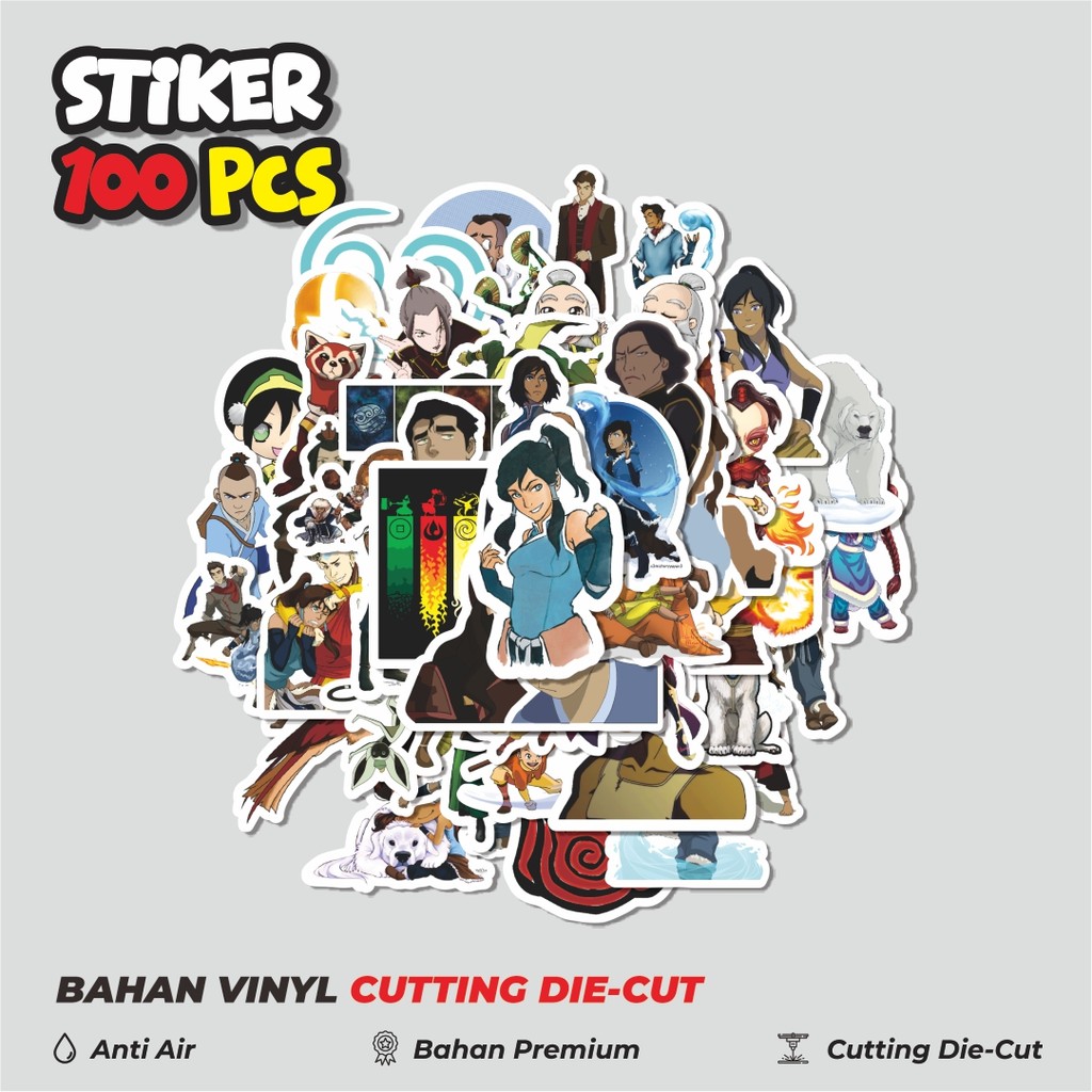 

Terbaru! 50 pcs Stiker Nickelodeon Series Avatar Bender Character Mix 2 Dekorasi Lucu Kreatif untuk Notebook, Skateboard, HP