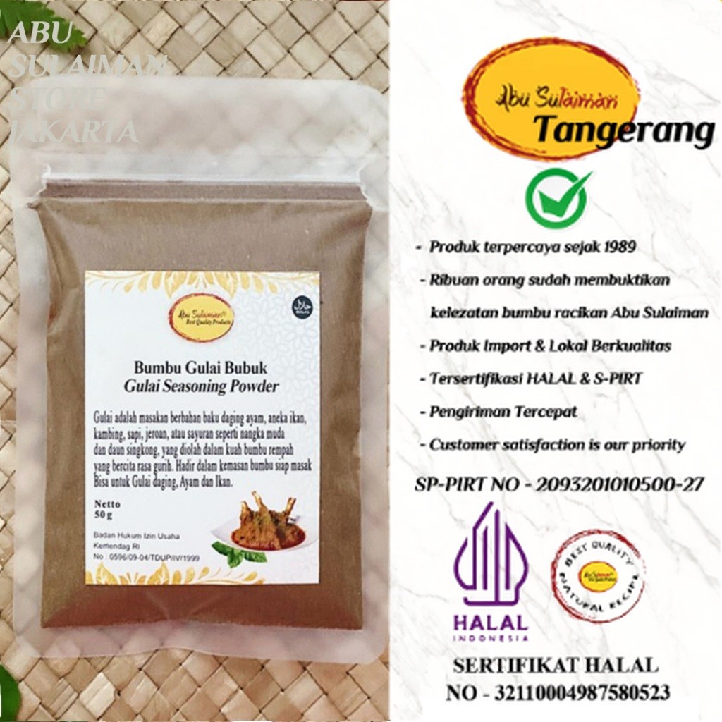 

Bumbu Gulai Instan / Instant Gulai Seasoning Abu Sulaiman Store Tangerang
