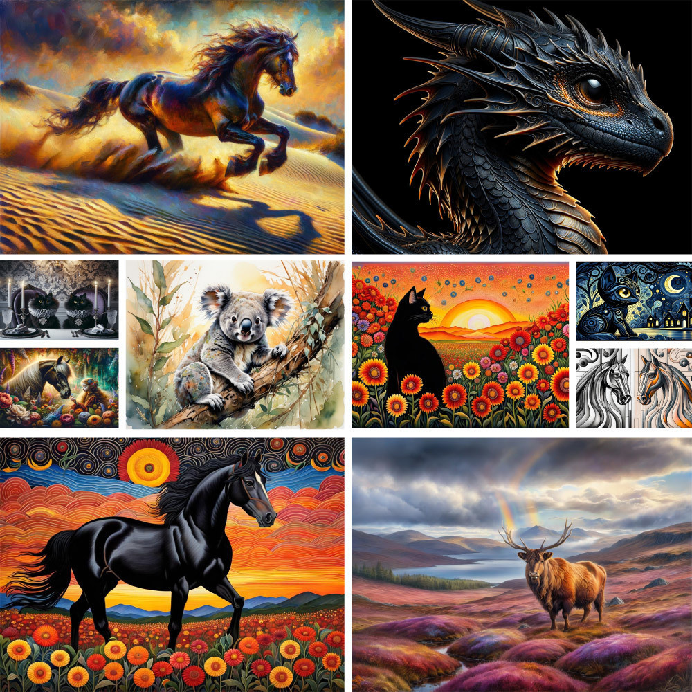 

Animal Horse Dragon Painting By Number Handicrafts Crafts Kits For Adults Bedroom Decoration Child's Gift Free Shipping HOT