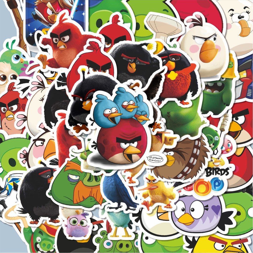 

100PCS Lucu Stiker Game Series Angry Birds Mobile Character Mix 4 Stiker Aesthetic Stiker Anti Air Stikers Berperekat Waterproof sticker decal buat Motor Helm Buku Journal Koper Casing HP Laptop Botol Minum Hadiah anak