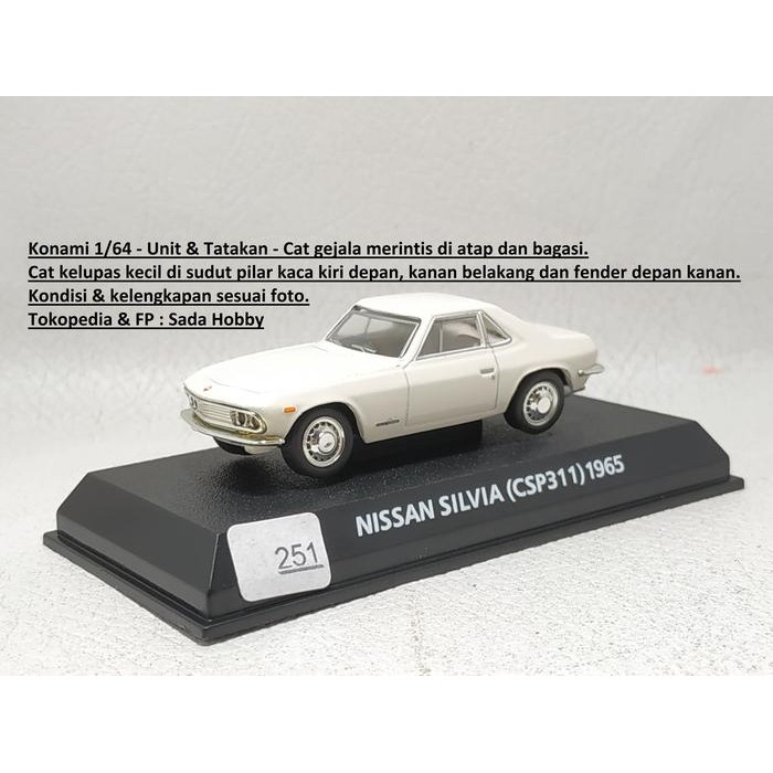 CSM... Diecast Konami 1/64 Nissan Silvia CSP311 1965 Putih