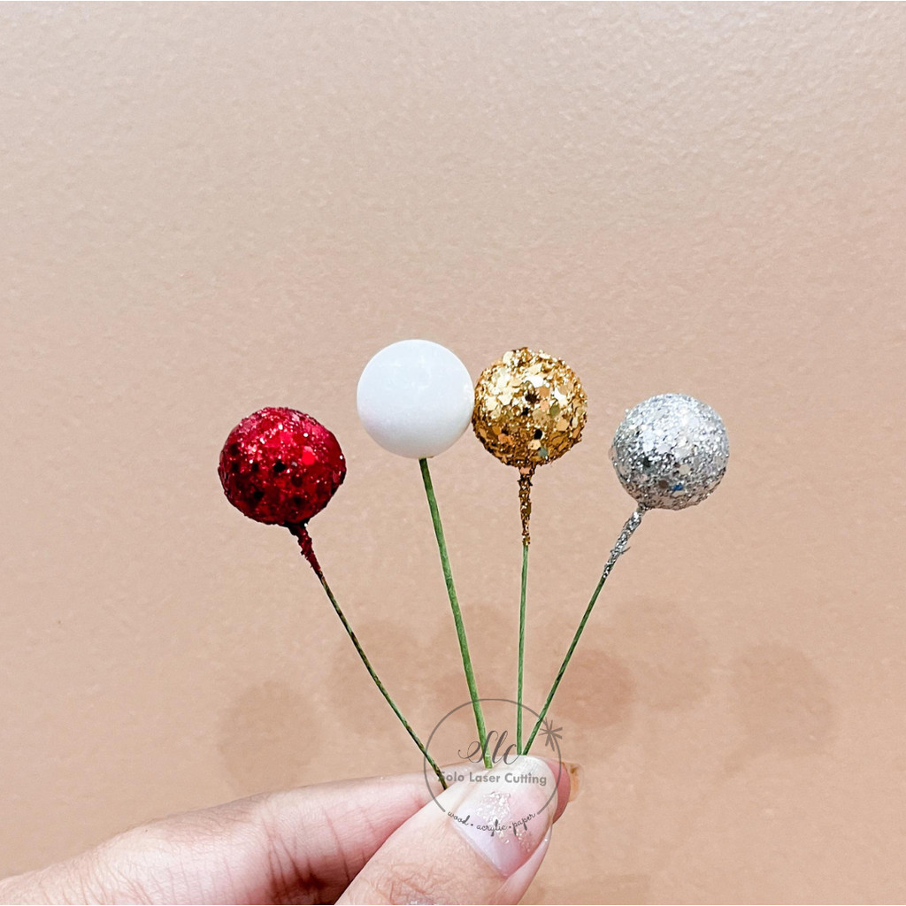 10pcs Cake Tooper Tusuk Bola Hiasan Kue Hiasan Cake Ulang Tahun Bola