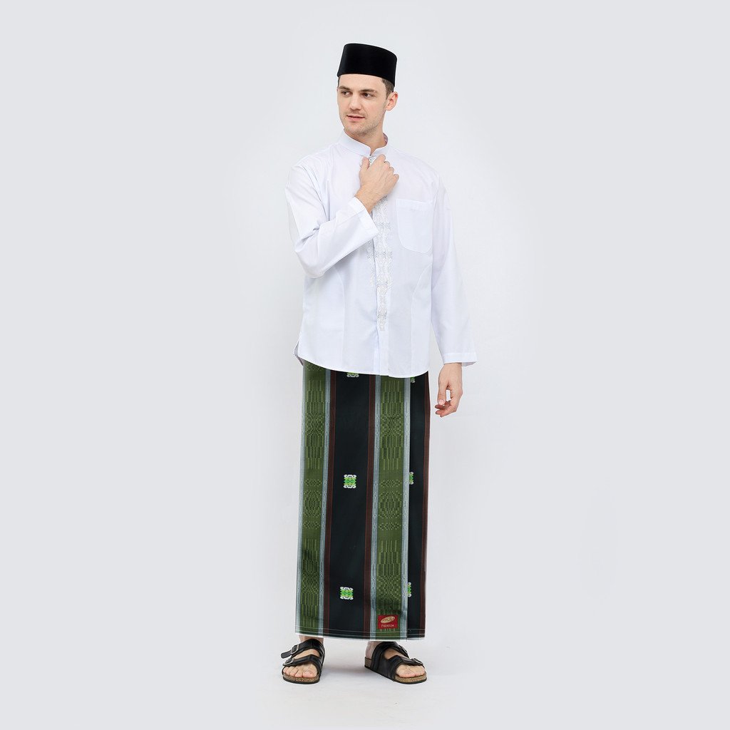 ATLAS Sarung PRM 760 Songket Hitam Hijau