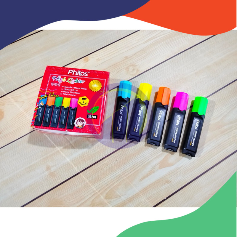 

(PACK) STABILO PHILOS HIGH LIGHTER 5 WARNA (min. order 2 pack)