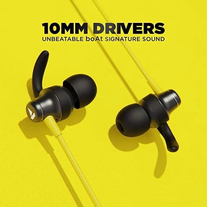 Qualcomm aptX HD boAt Rockerz 335 Headset Bluetooth Earphone Wireless - 335 Yellow