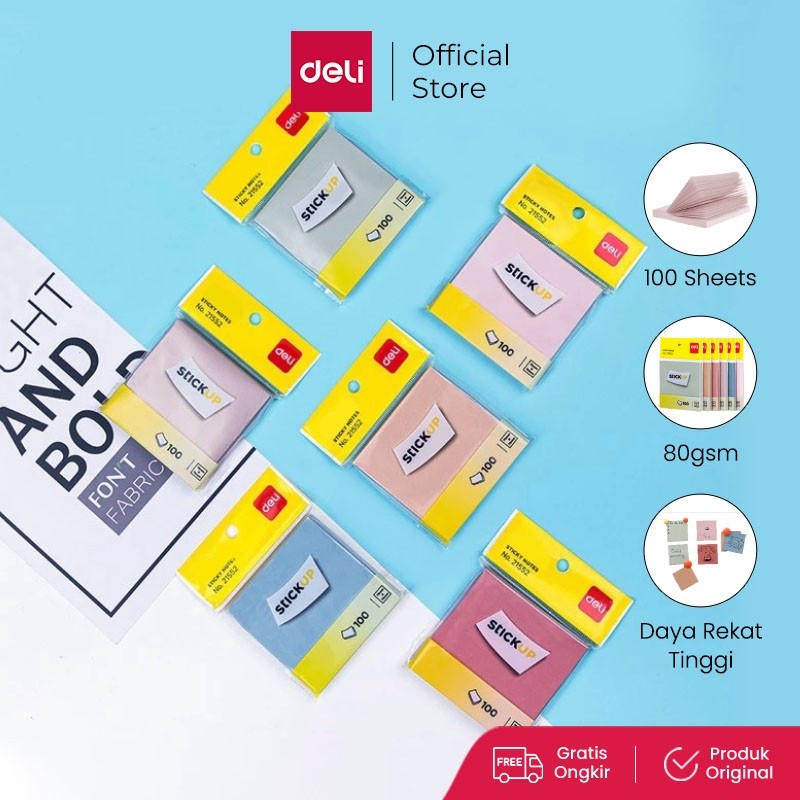 

Deli Sticky Note / Memo Tempel 100 Sheets 3x3 Lem Kuat 21552