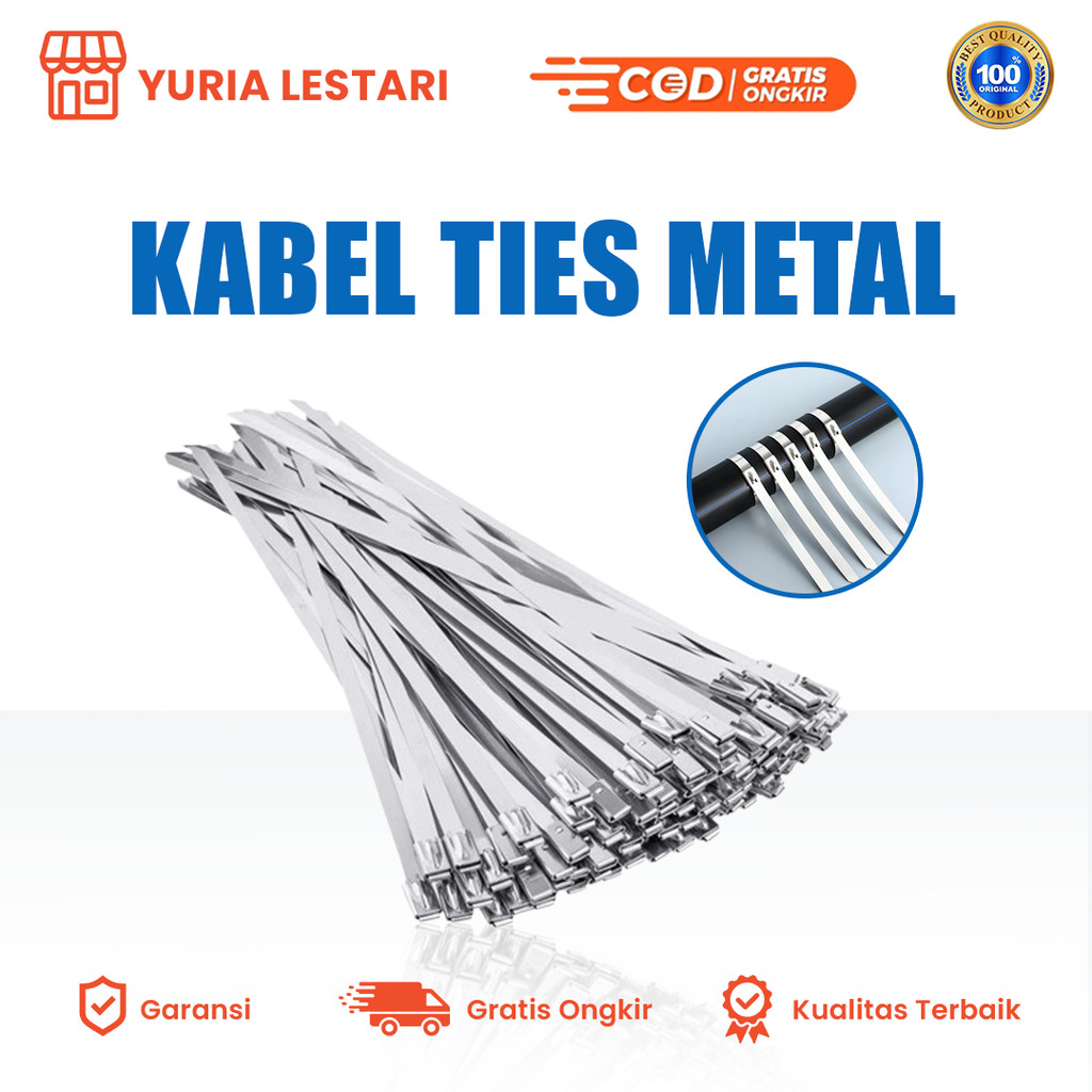 

Kabel Ties Stainless Steel Cable Ties Metal 15 cm, 20 cm, 30 cm satuan