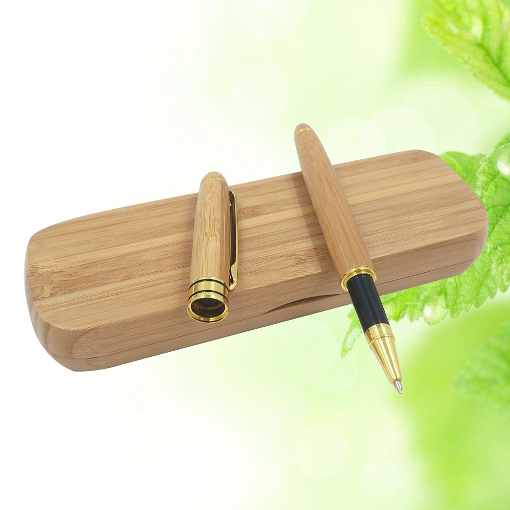 

Bamboo Gel Pen with Gift Case Pen for Signature Calligraphy Birthday Father's Day Anniversary Gift