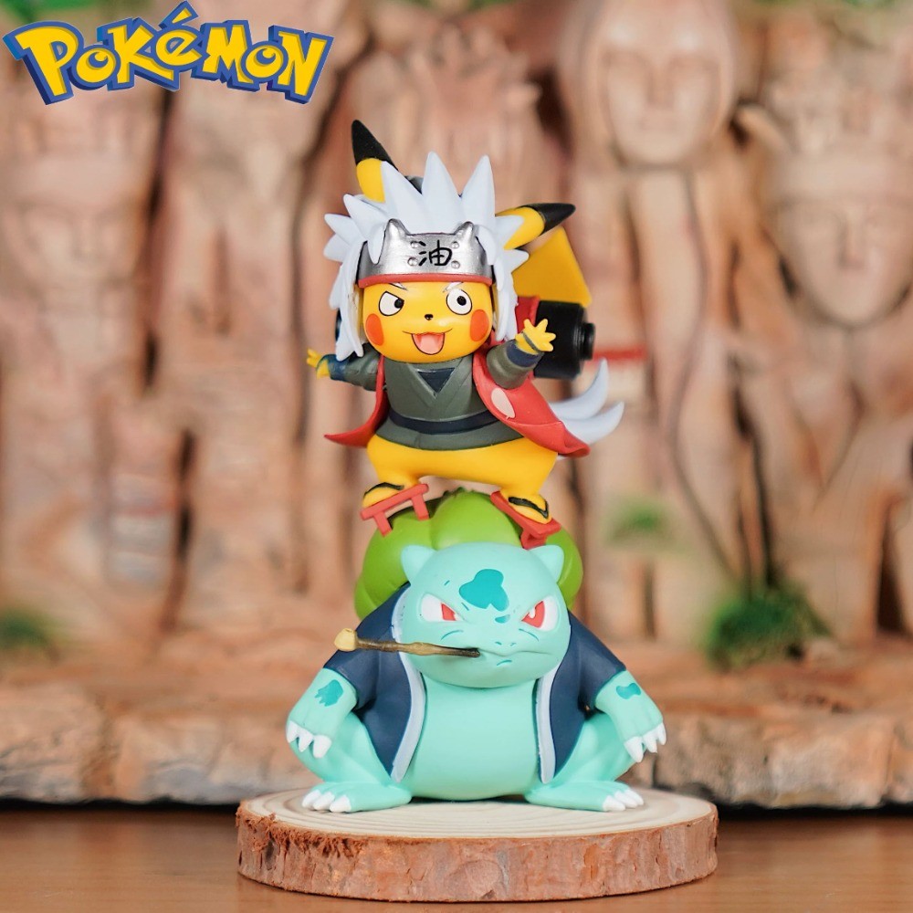 12cm/4.72in Anime Pokemen Figure Pikachu Cosplay Jiraiya Action Figures Pvc Collection Model Toys fo