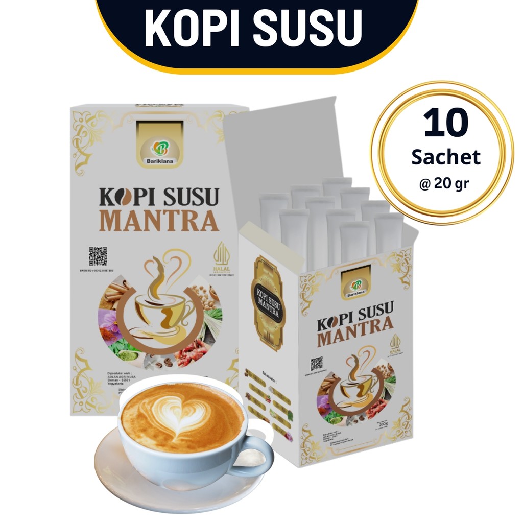 

Kopi Mantra Susu Etawa / Hitam – Kopi Herbal Halal BPOM | Energi & Stamina | 200gr (10 Sachet)