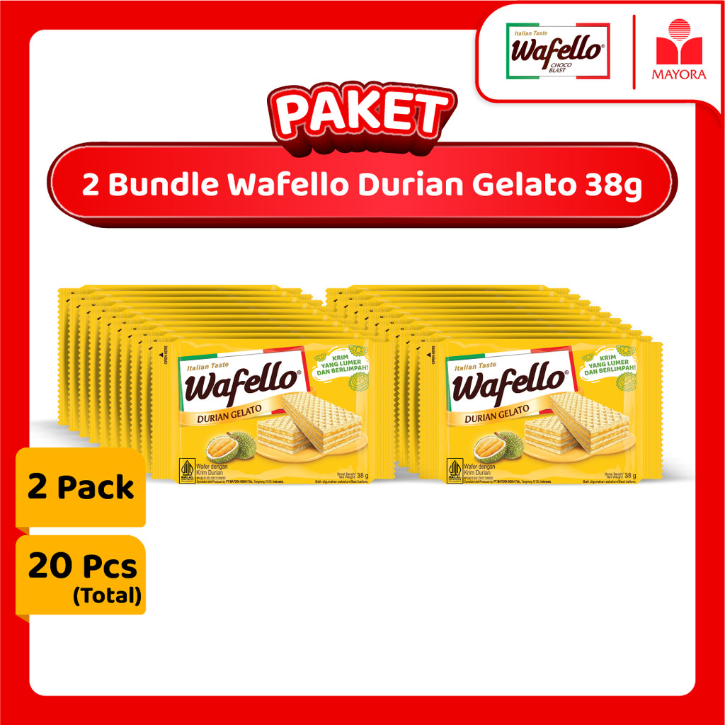 

Paket 2 Bundle Wafer Wafello Durian Gelato 38 Gram