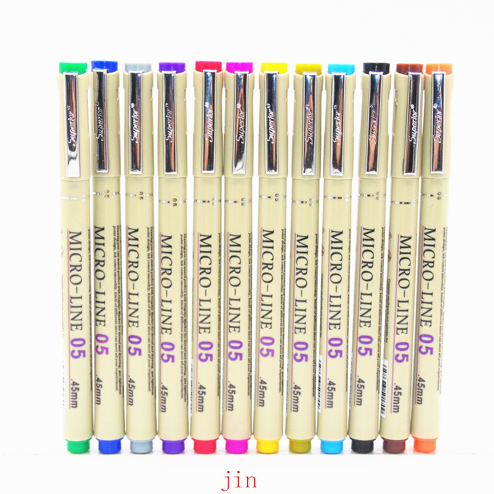 

12 Colour Sketch Micron pen 0.5 mm Superior needle drawing pen Fine liner Drawing Manga Anime Marker fine colour New