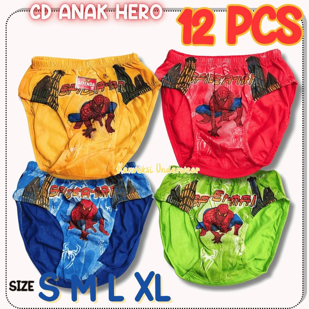 12 PCS CELANA DALAM  SUPERHERO ANAK COWOK