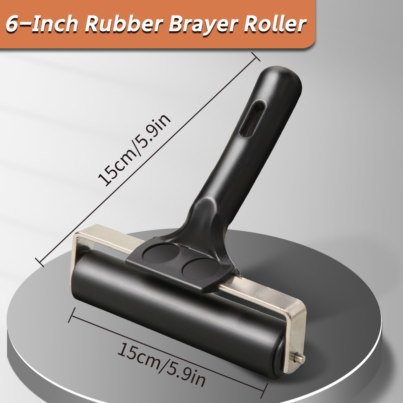 

1pc 2.2"/3.9"/5.9"/7.6" Rubber Brayer Roller for Printmaking,Gluing,Engraving,Wallpapers for Printing Ink Blocks,Craft Stamping