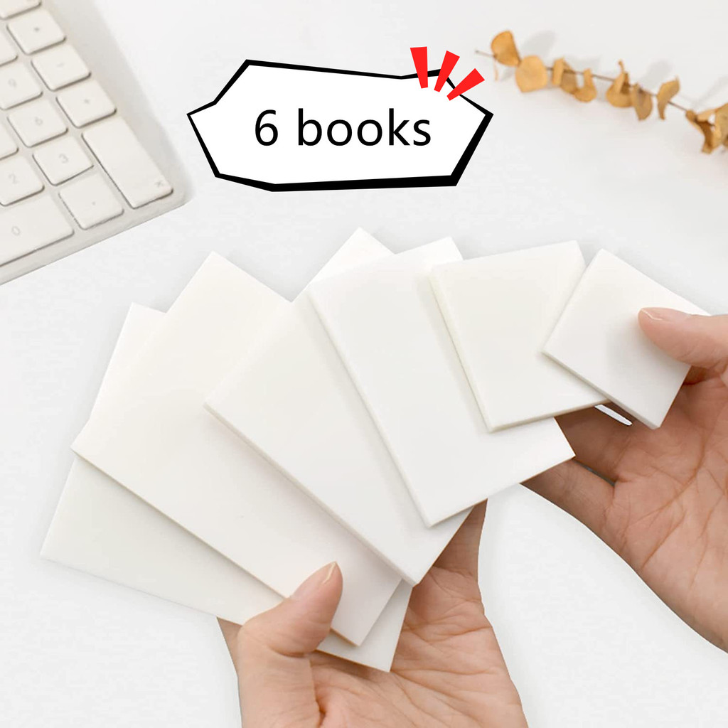 

6 Books Transparent Sticky Note Combo Scrapes Stickers Note Pads Paper Clear Notepad School Stationery Office Supplies