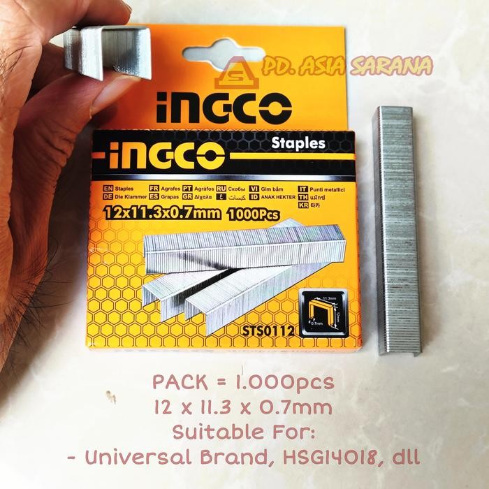

Refill Staples Tembak 12mm INGCO STS0112 Isi Steples Stapler Gun 12 mm