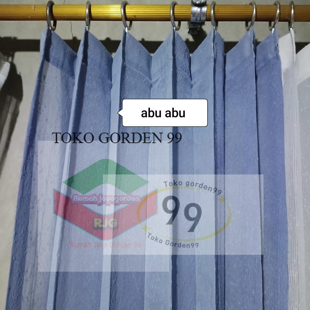 Vitrase Gorden Polos Salju Abu Abu Vitrase Gorden Siang Vitrase  Curtain Transparan Motif salju