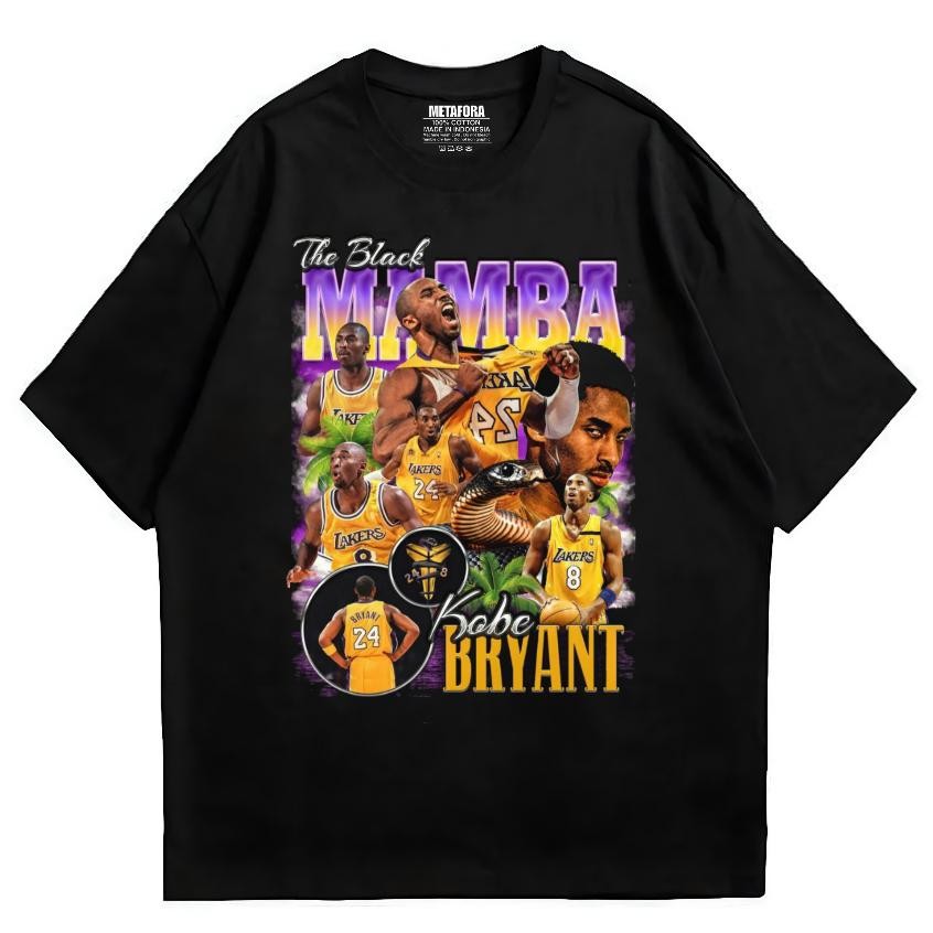 Nebula Tshirt Legend Kobe Bryant Vintage lengan pendek hitam Kaos distro Unisex