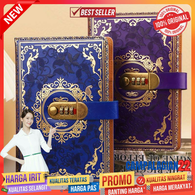

JESJELIU Buku Diary Notebook Catatan Jurnal 200 Halaman with Lock - JJ-3