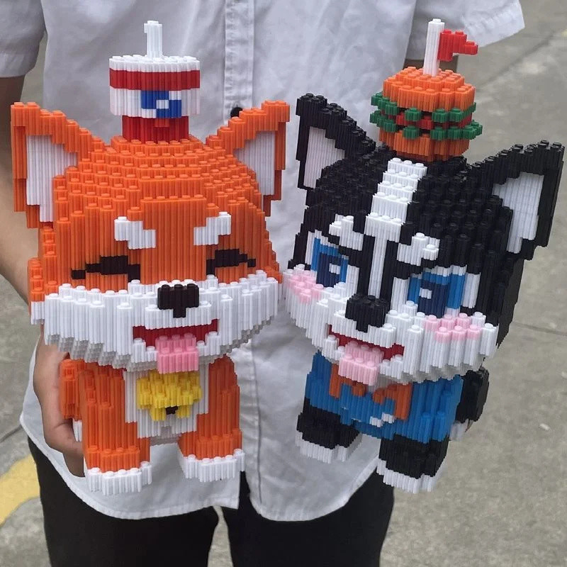 

Kawaii Animal Dog Building Block Husky Bichon Shiba Inu 3d Model Puzzle Assembly Connection Brick Figure Toy For Birthday Gift