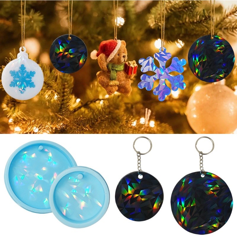 

DIY Holographic Laser Size Round Keychain Crystal Epoxy Resin Silicone Mold