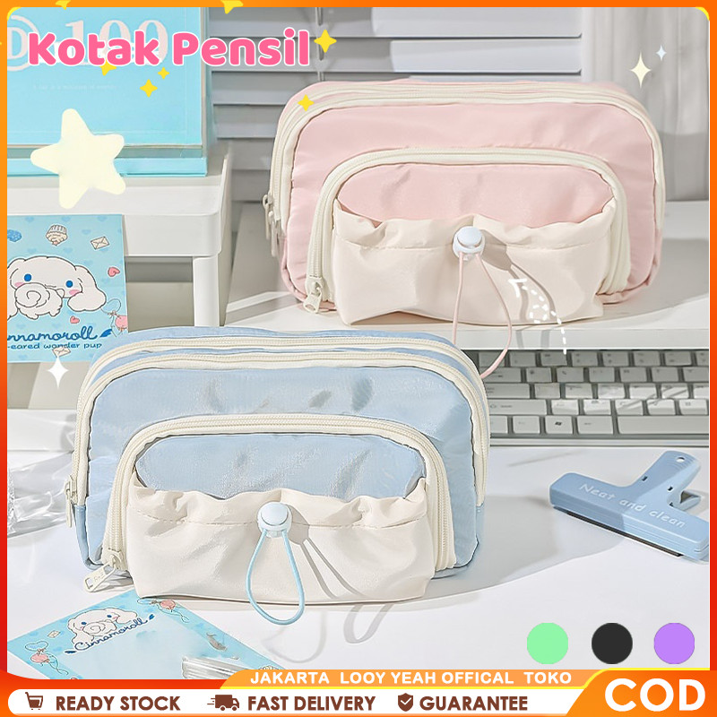 

Tempat Alat Tulis Kotak Pensil Aesthetic Tas Pena Tempat Pencil Tas Pensil Kapasitas Besar Kotak Pensil Tiga Lapis