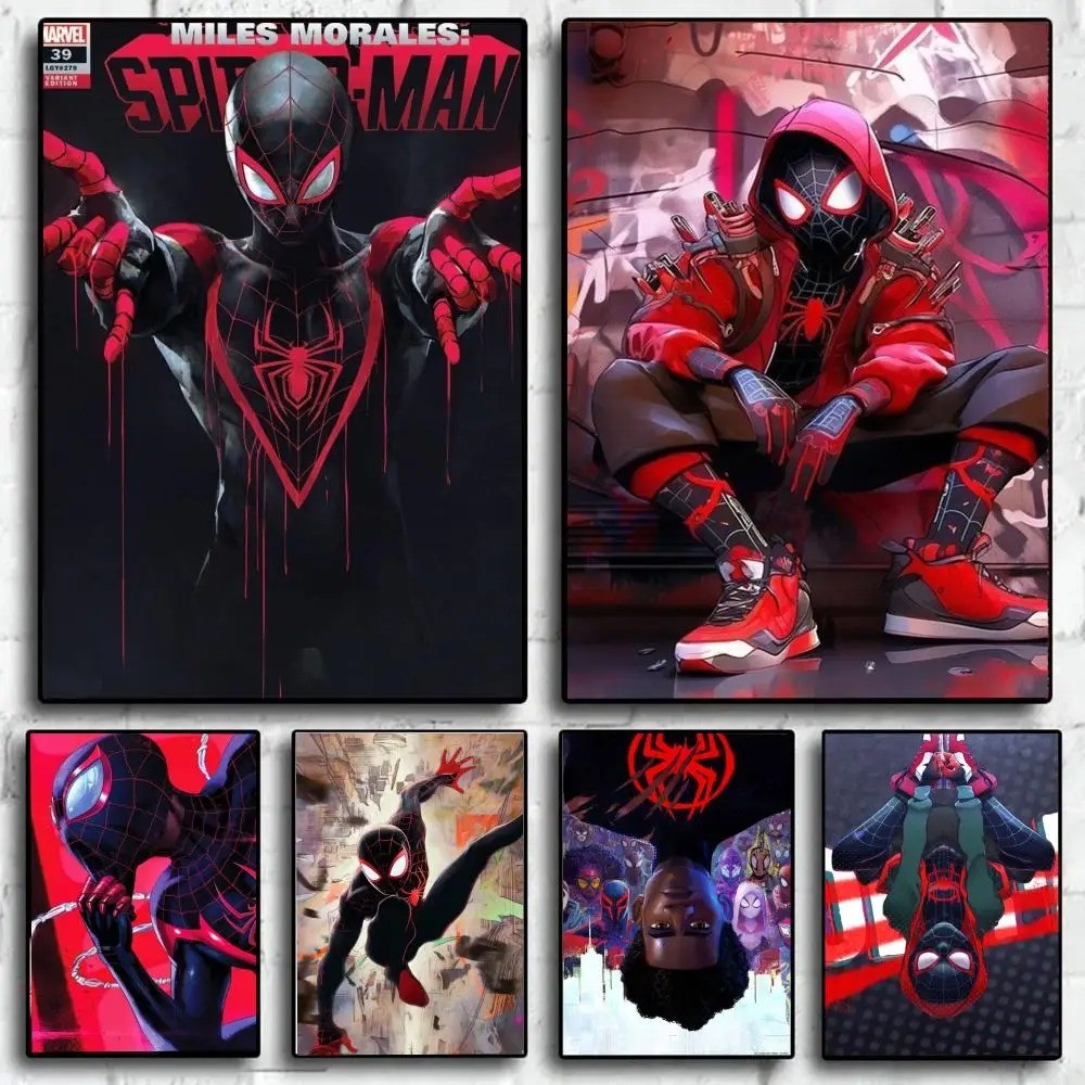 

Spider-Man Miles Morales Spiderman Poster Canvas Painting Print Home Living Room Bedroom Entrance Bar Cafe Art Painting Decor