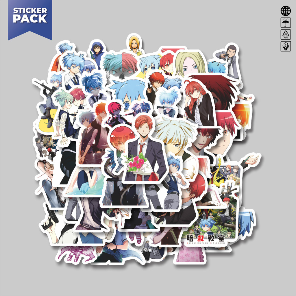

[100PCS]Stiker Pack Stiker Anime Series Assasination Classroom Character Mix 2 Aesthetic Vinyl Anti Air Dekorasi Sticker Laptop Buku Journal Koper Helm Casing HP Gitar Helm Skateboard