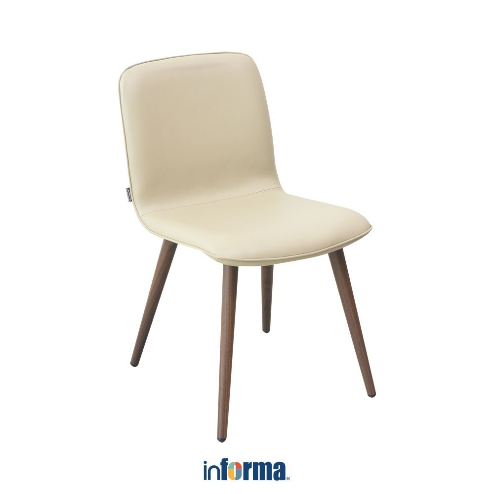 Informa Hulla Kursi Makan Kulit - Cokelat Bangku Makan Dining Chair Ruang Kafe Restoran Bangku Sanda