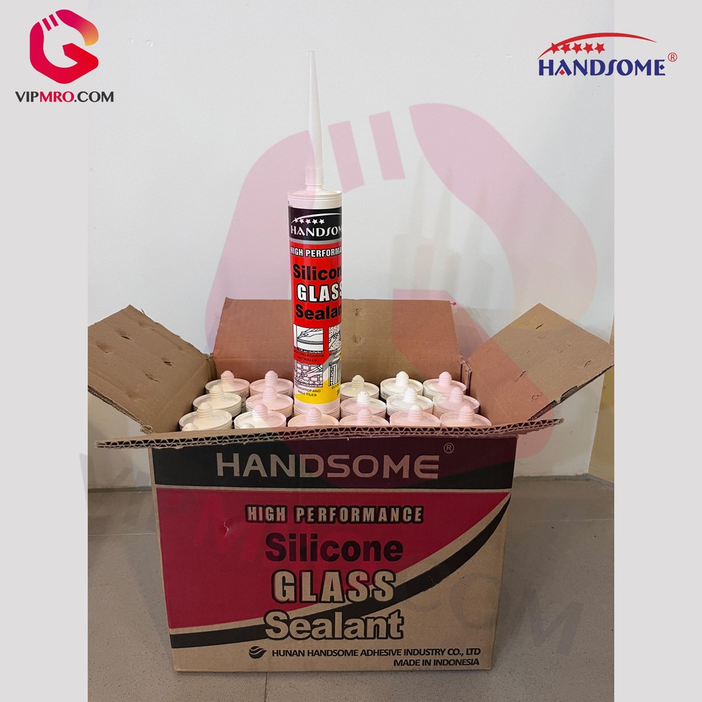 

Handsome Silicone Sealant Botol / Lem Kaca Aquarium Silikon/Silicone sealant acid - Warna: Bening, Hitam, Putih, Abu2, Coklat 300ML/Alat Tembak Semprotan