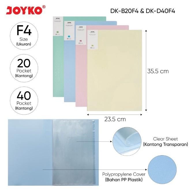 

Joyko Document Keeper Clear Holder Map A4/F4 - A4 20 Pockets, Blue